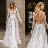 Elegantes weisses Brautkleid aus Spitze für Damen