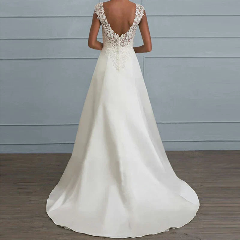 Elegantes weisses Brautkleid aus Spitze für Damen