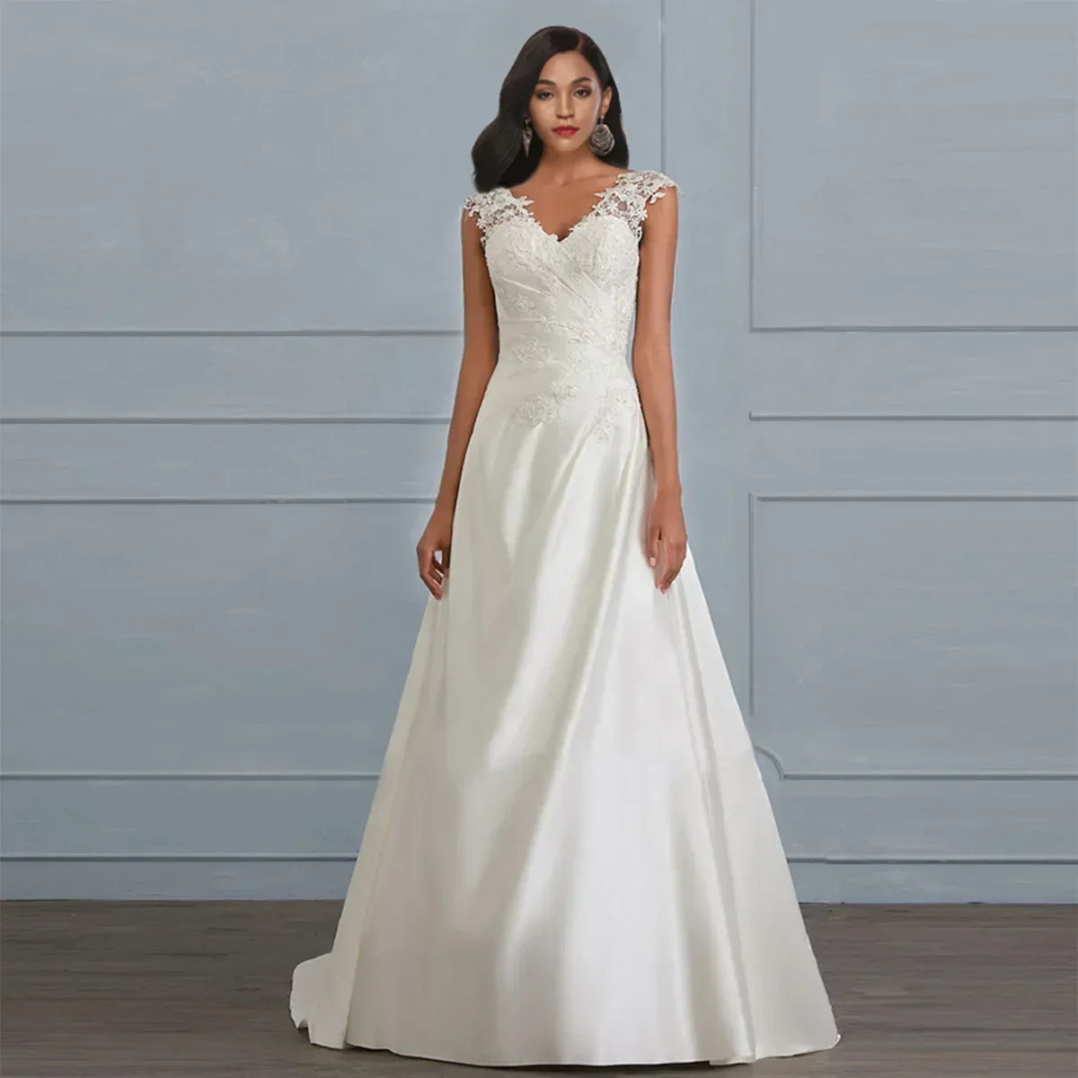 Elegantes weisses Brautkleid aus Spitze für Damen