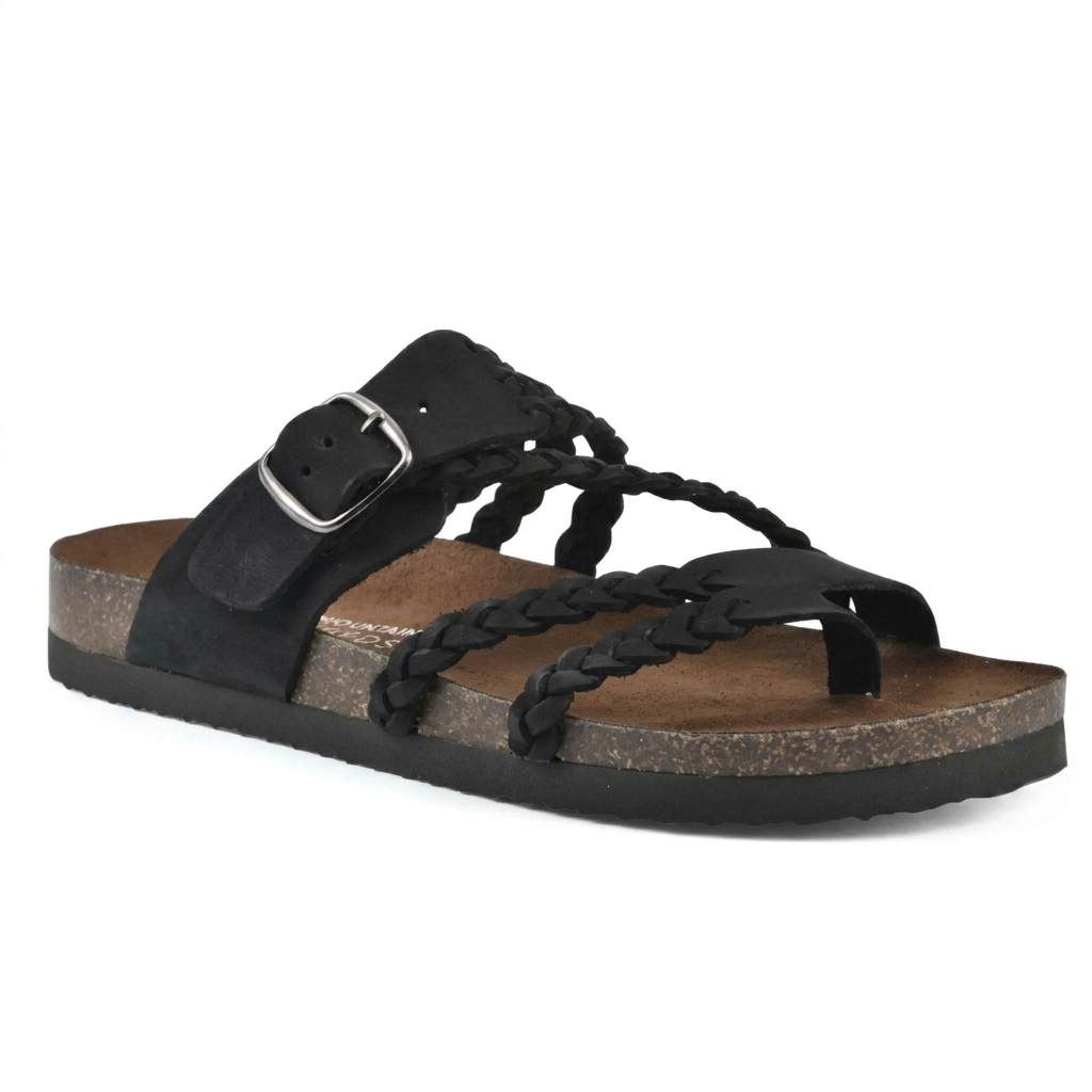 Elegante flache Damensandalen im europäischen Stil mit geflochtenen Riemen