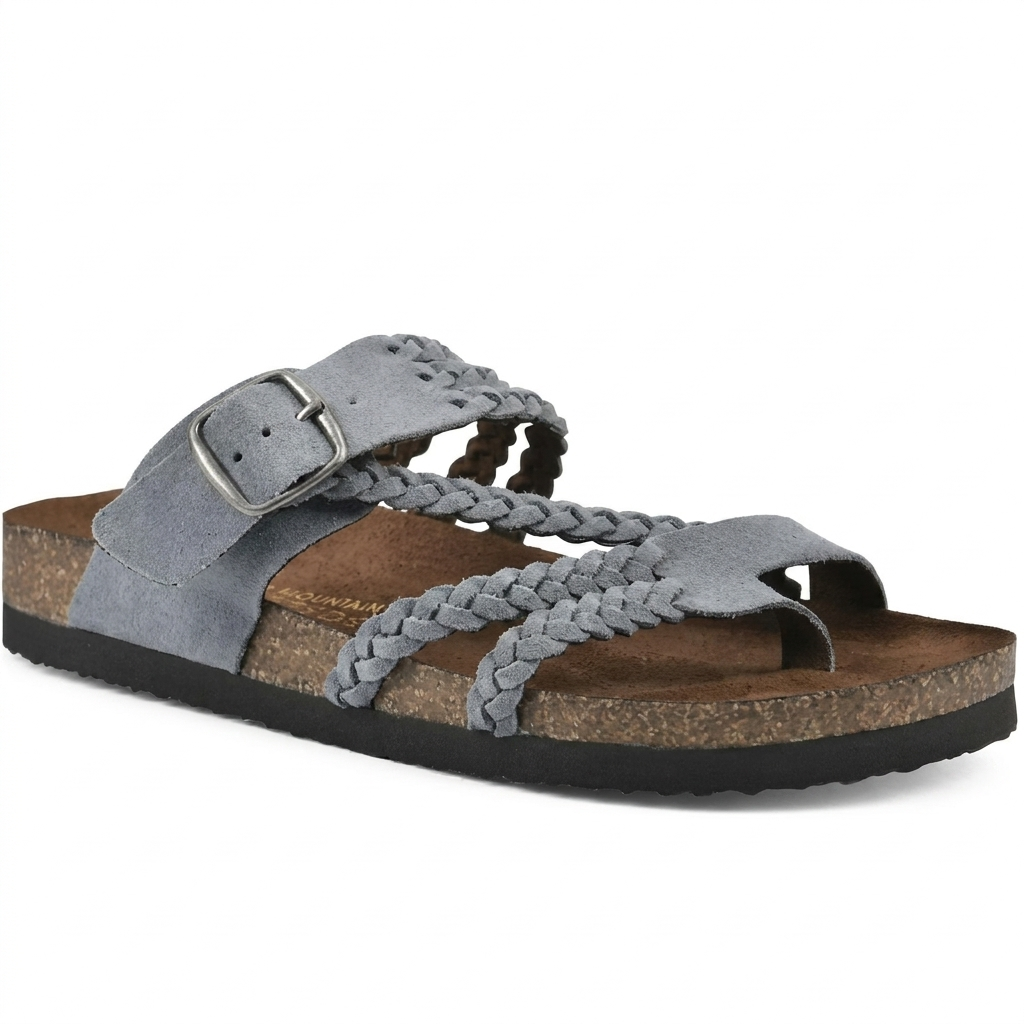 Elegante flache Damensandalen im europäischen Stil mit geflochtenen Riemen