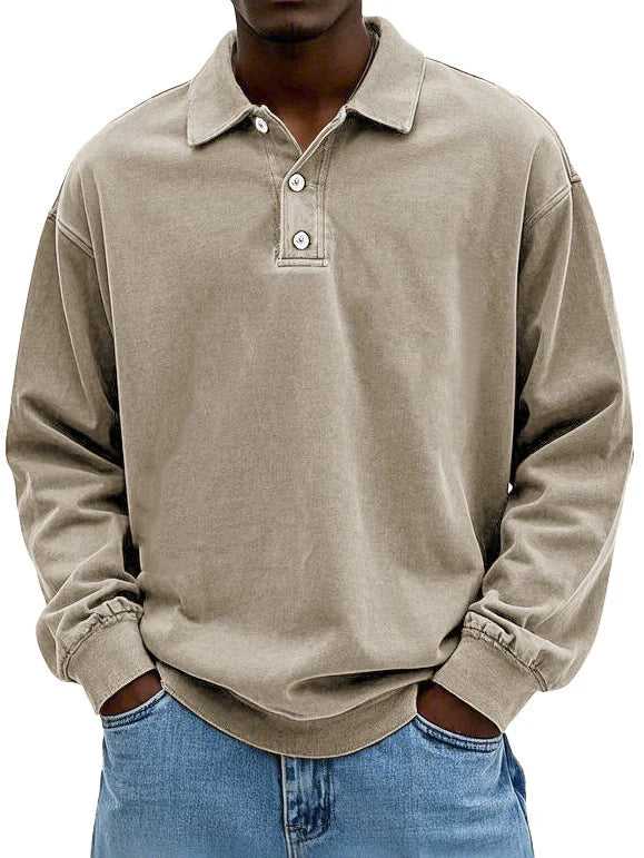Elegantes langärmliges Poloshirt