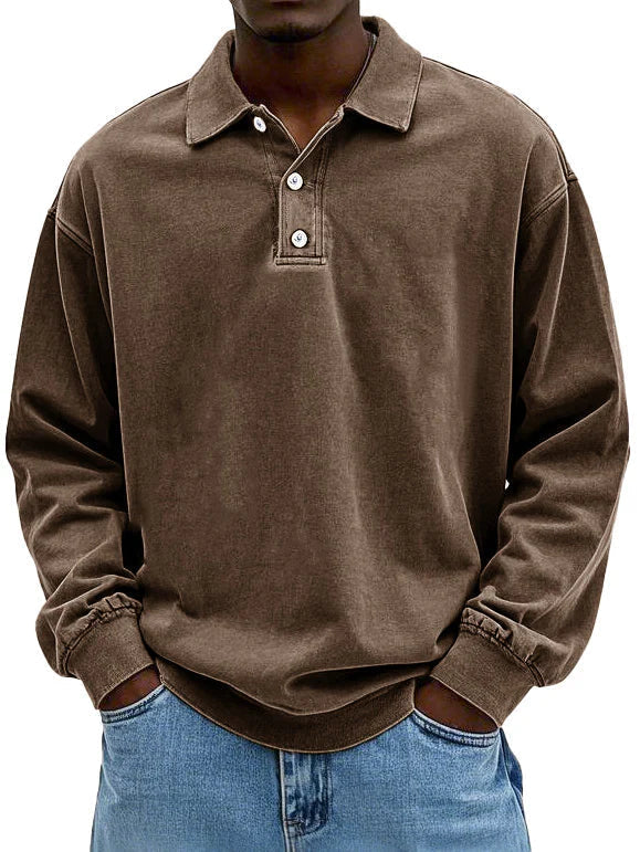 Elegantes langärmliges Poloshirt