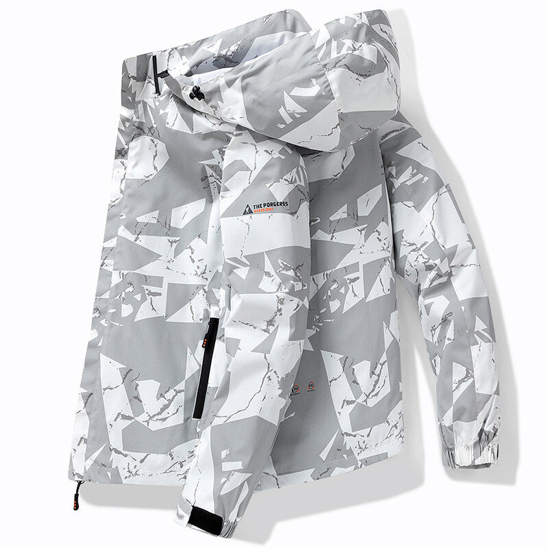 Elegante Herren-Skijacke mit Kapuze und sportlichem Design
