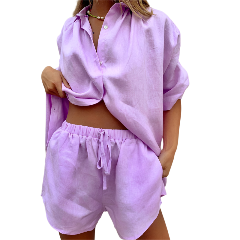 Elegantes, zweiteiliges Loungewear-Set aus Baumwolle