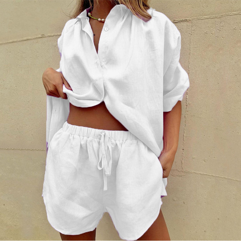 Elegantes, zweiteiliges Loungewear-Set aus Baumwolle