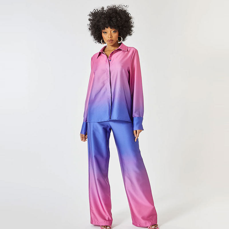 Elegantes zweiteiliges Set mit Puffärmeln und gerader Hose