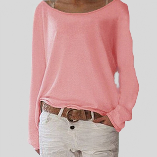 Eleganter, leichter Herbstpullover mit Rundhalsausschnitt