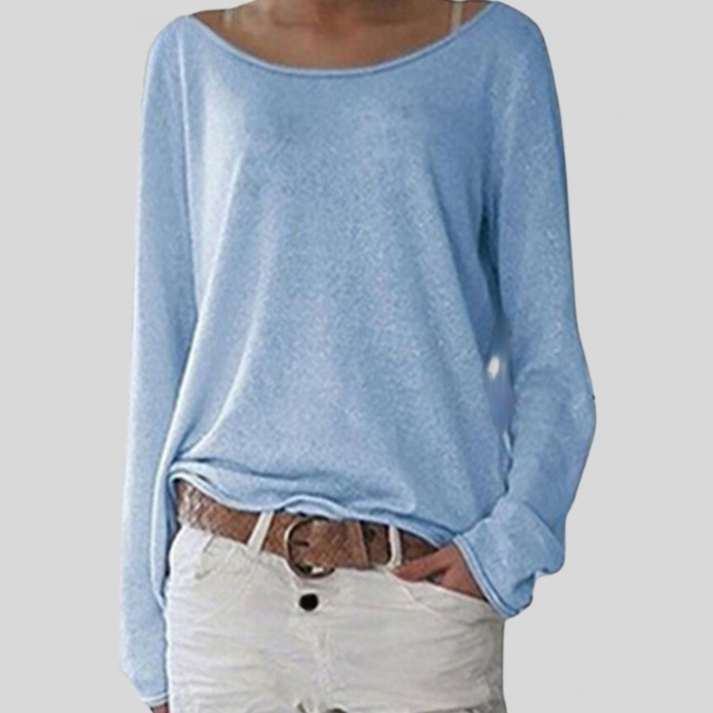Eleganter, leichter Herbstpullover mit Rundhalsausschnitt