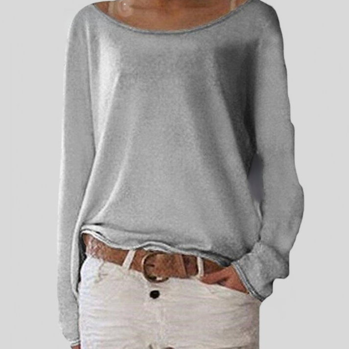 Eleganter, leichter Herbstpullover mit Rundhalsausschnitt