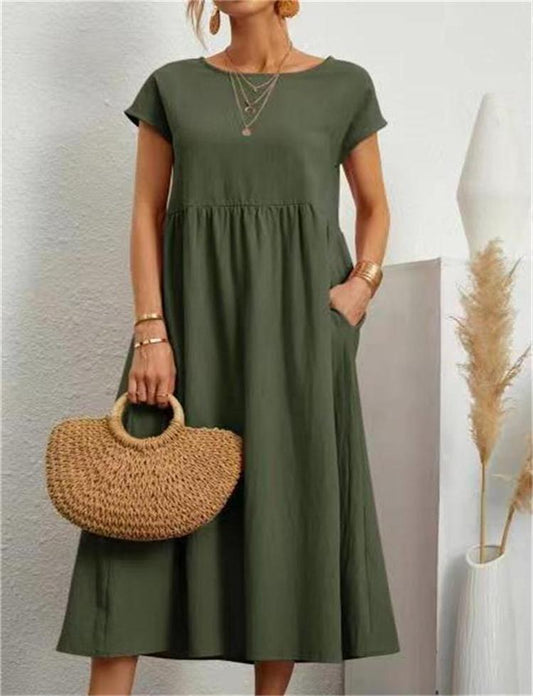 Elegantes, locker geschnittenes Midikleid