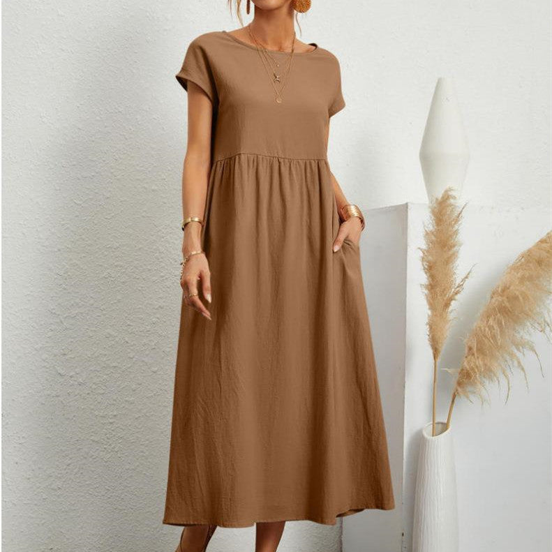 Elegantes, locker geschnittenes Midikleid