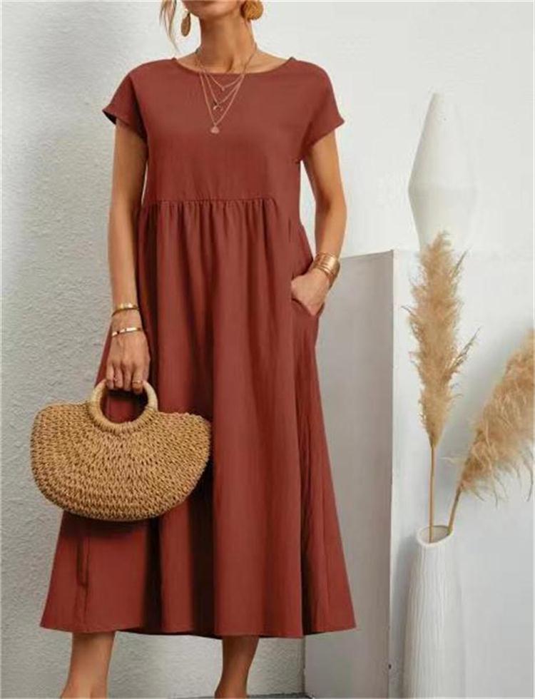 Elegantes, locker geschnittenes Midikleid