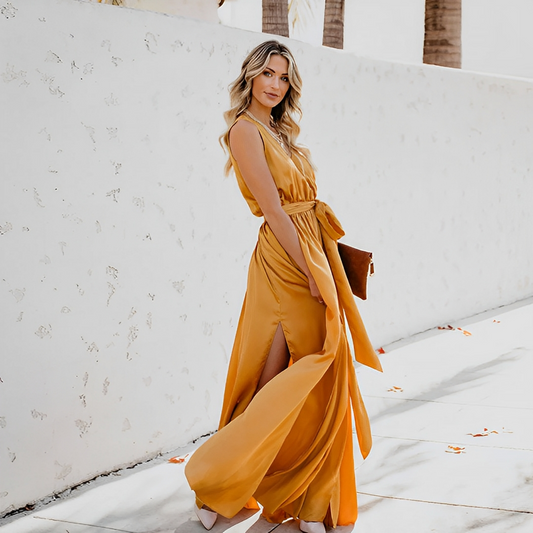 Elegantes Maxikleid mit Taillengürtel für besondere Anlässe