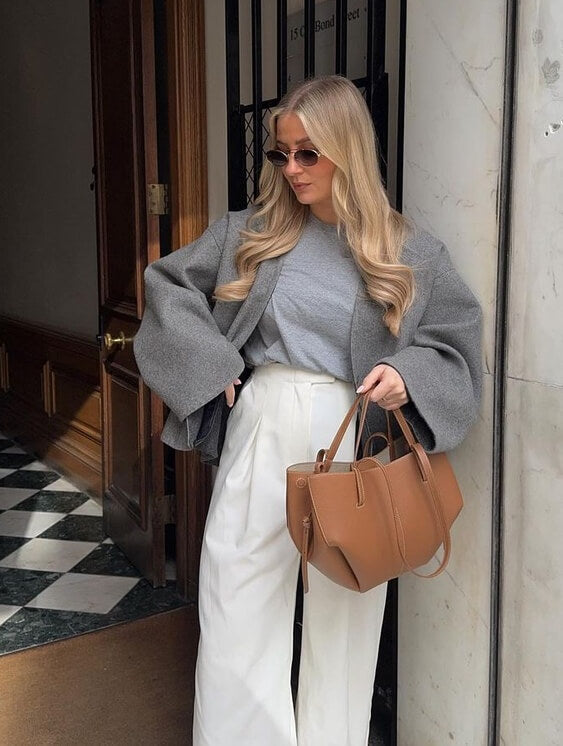 Elegante Leder-Tote-Bag mit grossem Fassungsvermögen