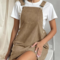 Elegantes Damen-Kord-Trägerkleid mit verstellbaren Trägern und Taschen