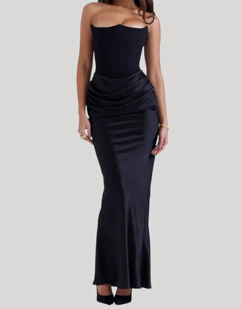 Elegantes trägerloses Maxikleid für Hochzeiten und Galas