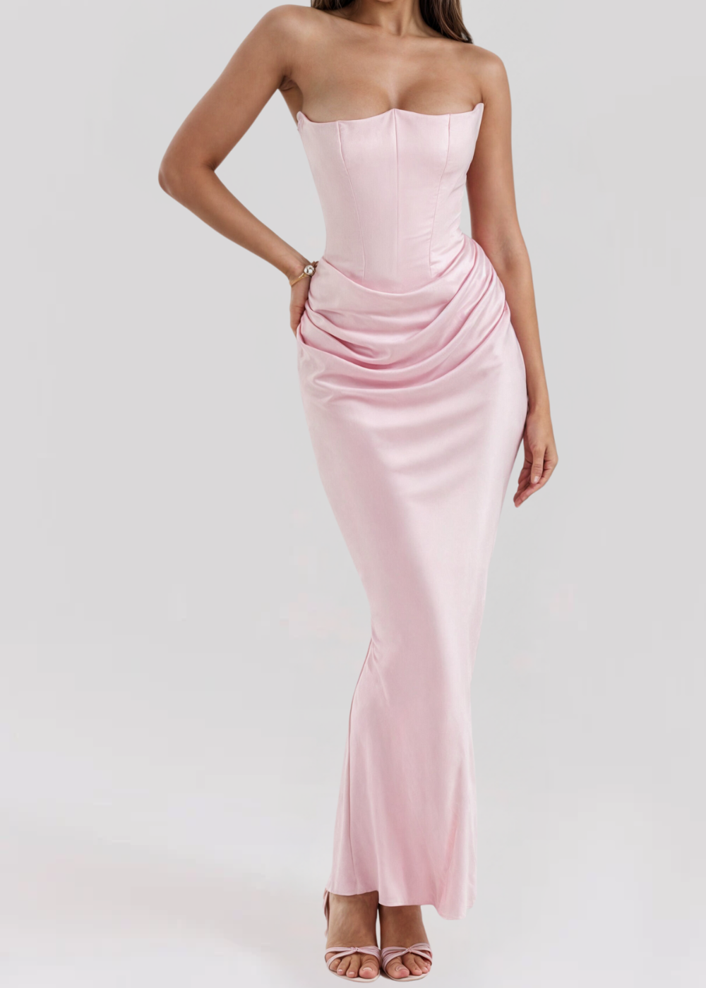 Elegantes trägerloses Maxikleid für Hochzeiten und Galas