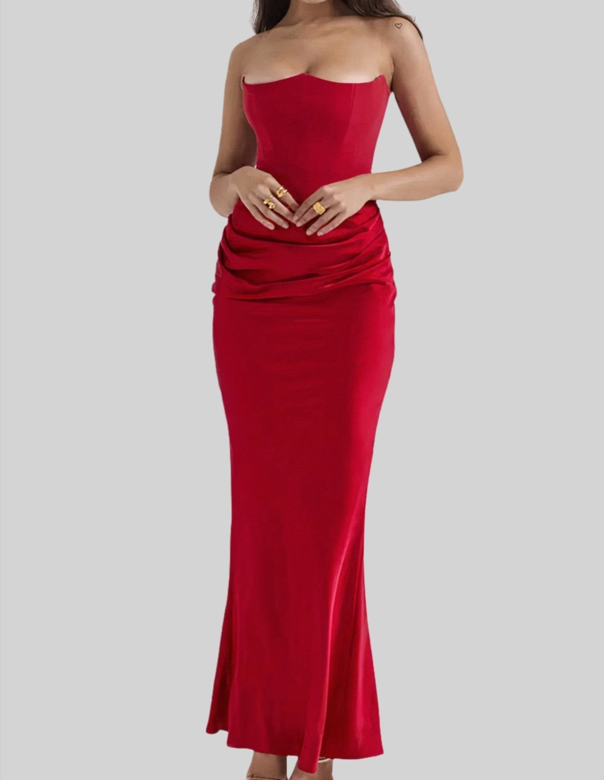 Elegantes trägerloses Maxikleid für Hochzeiten und Galas