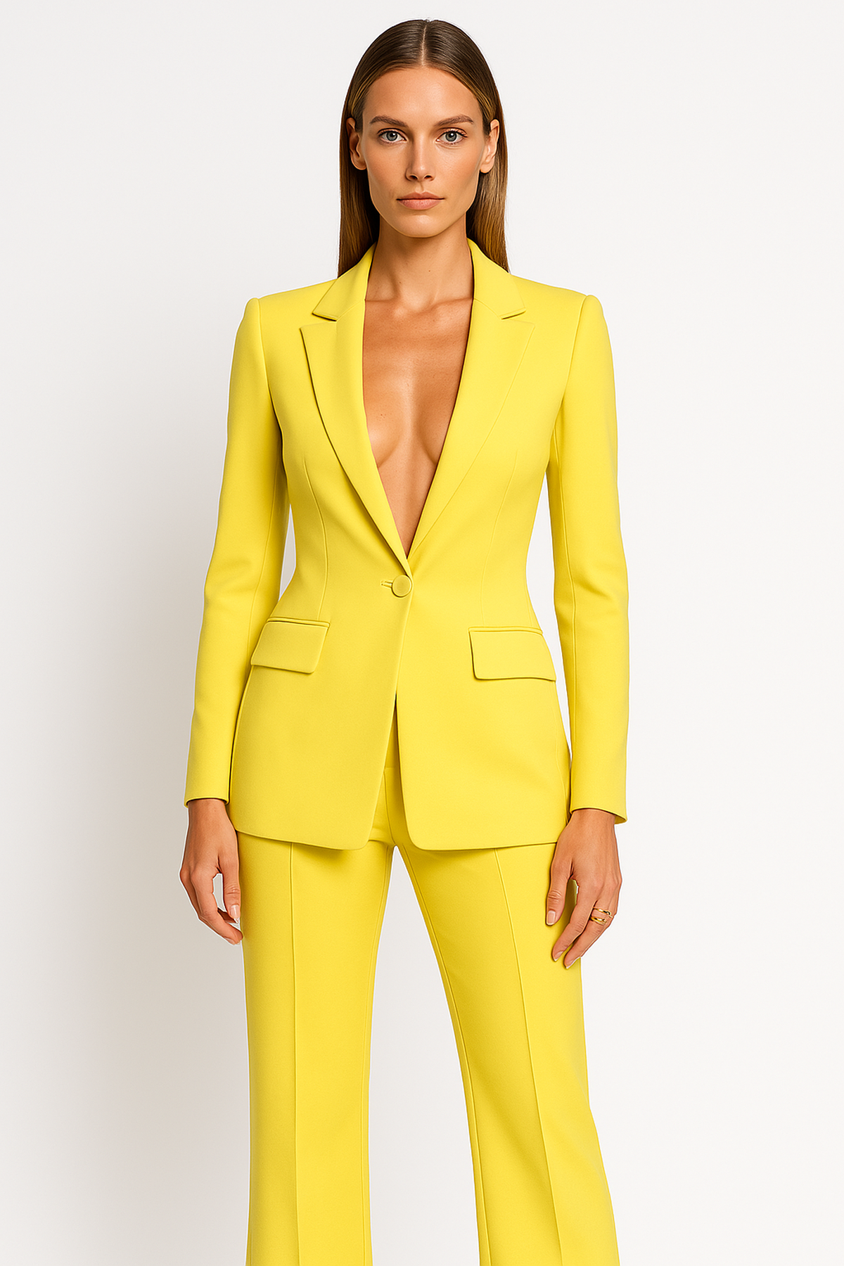 Elegantes Set mit tailliertem Blazer und stilvoller Hose für Business und Alltag