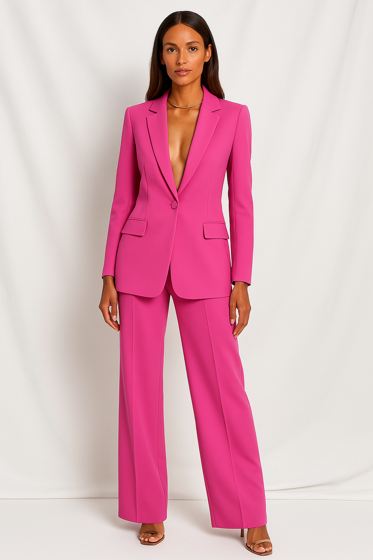 Elegantes Set mit tailliertem Blazer und stilvoller Hose für Business und Alltag
