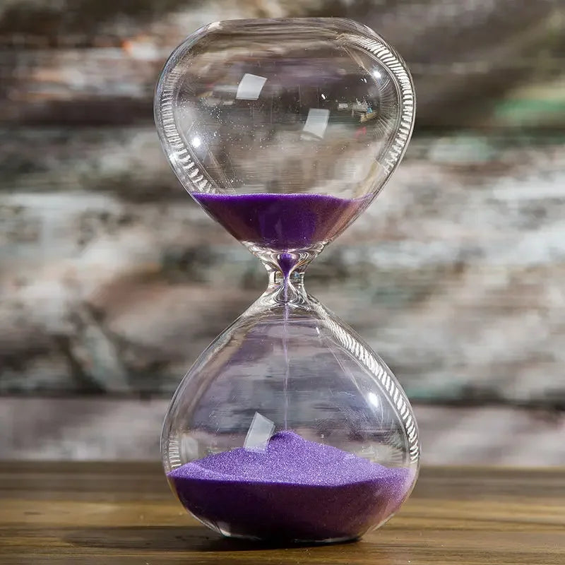 Elegante Sanduhr aus Glas mit buntem Sand – 5–60 Minuten Zeiteinstellungen, ideal für Dekoration und Meditation