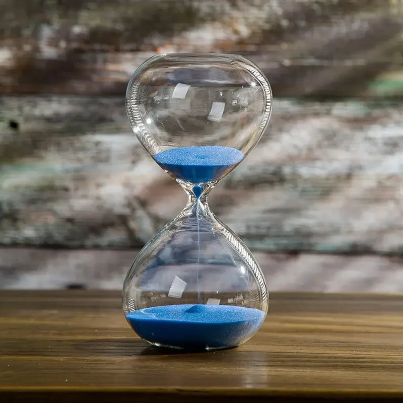 Elegante Sanduhr aus Glas mit buntem Sand – 5–60 Minuten Zeiteinstellungen, ideal für Dekoration und Meditation