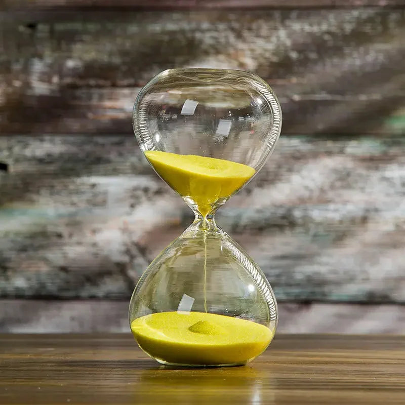 Elegante Sanduhr aus Glas mit buntem Sand – 5–60 Minuten Zeiteinstellungen, ideal für Dekoration und Meditation