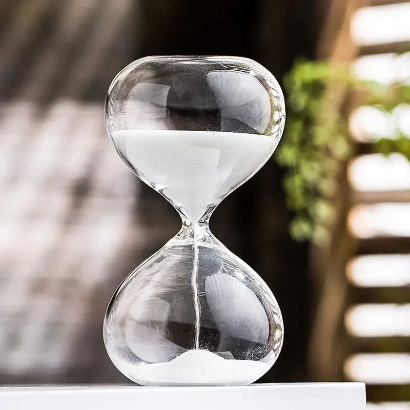 Elegante Sanduhr aus Glas mit buntem Sand – 5–60 Minuten Zeiteinstellungen, ideal für Dekoration und Meditation