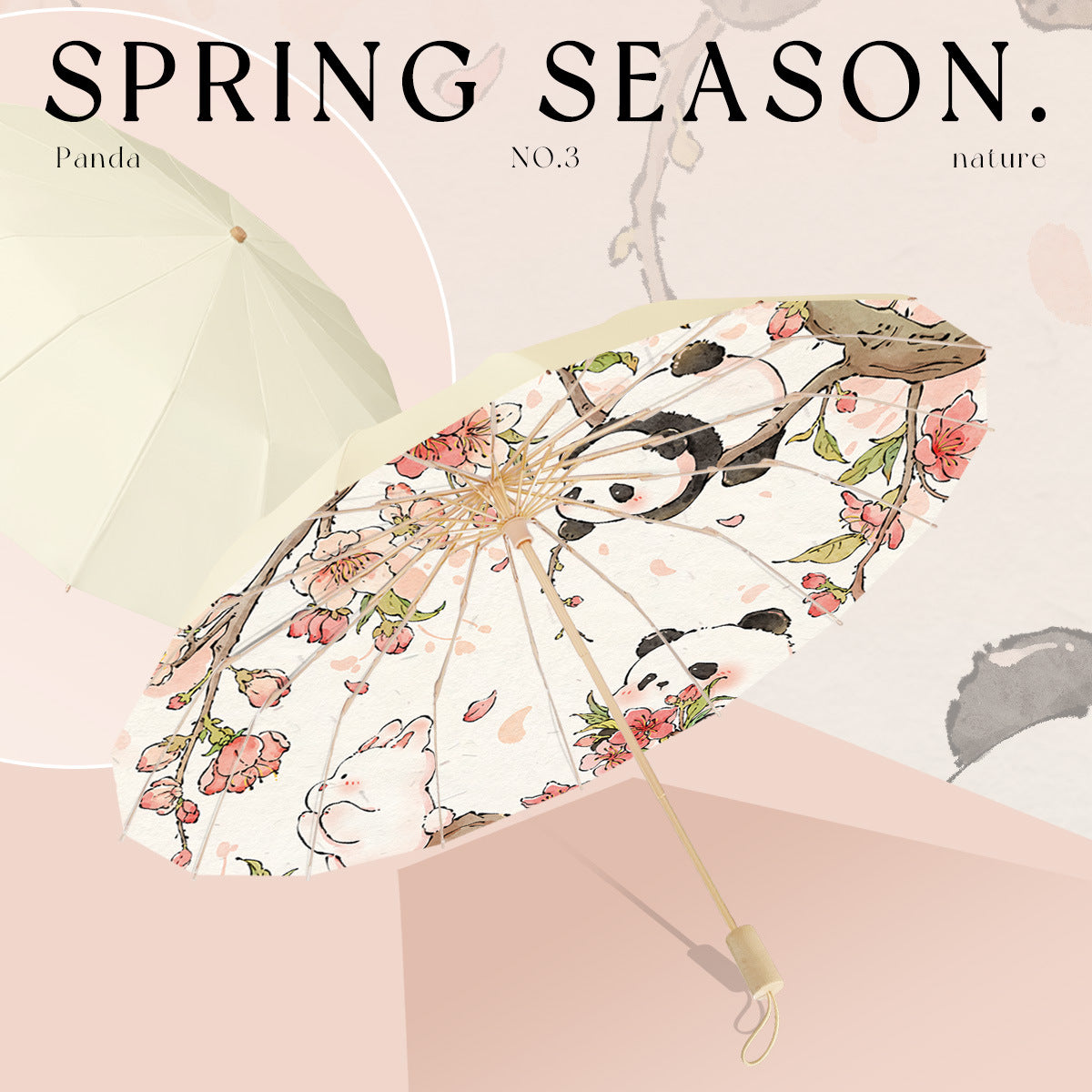 Eleganter faltbarer Damen-Sonnenschirm mit Blumenmuster und praktischer Tragetasche
