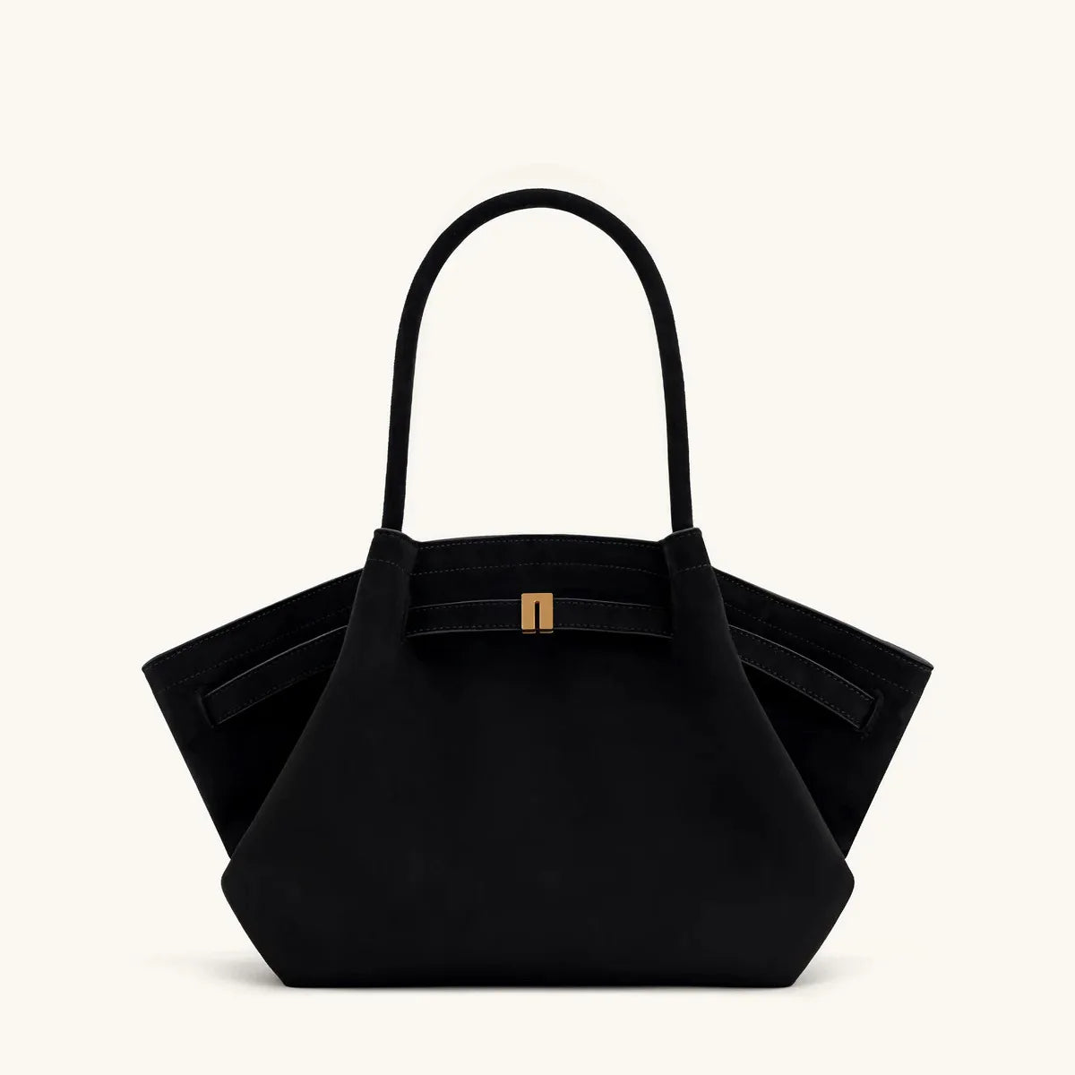 Elegante Luxus-Schultertasche für Damen mit grossem Fassungsvermögen aus Kunst-Wildleder, Schwarz