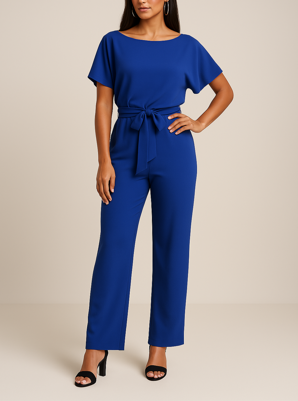 Eleganter Damen-Jumpsuit mit weitem Bein und Gürtel