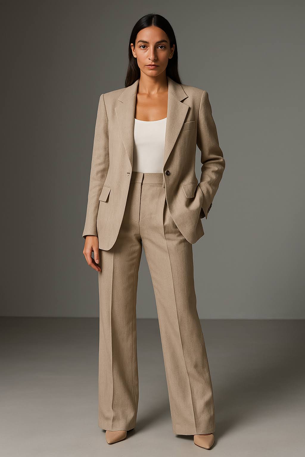 Eleganter Damenanzug: Zweiteiler aus Blazer und Hose