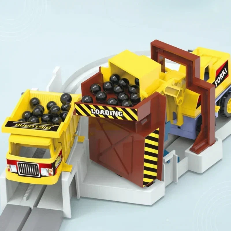 Elektrisches Baustellen- und Rennbahn-Set für Kinder