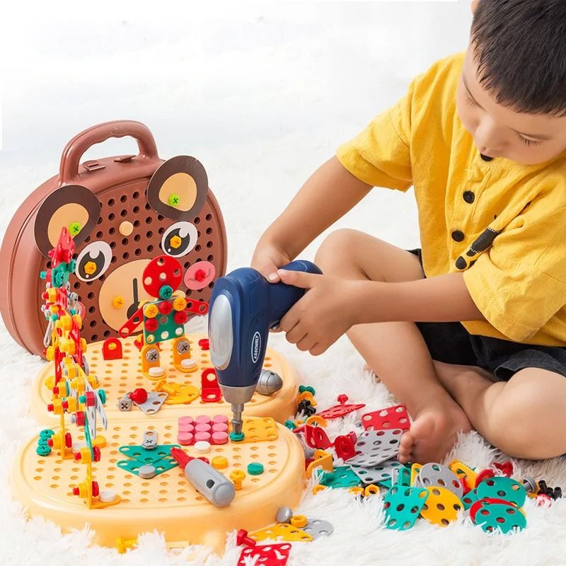 Elektrischer Werkzeugkoffer Konstruktionsspielzeug für Kinder