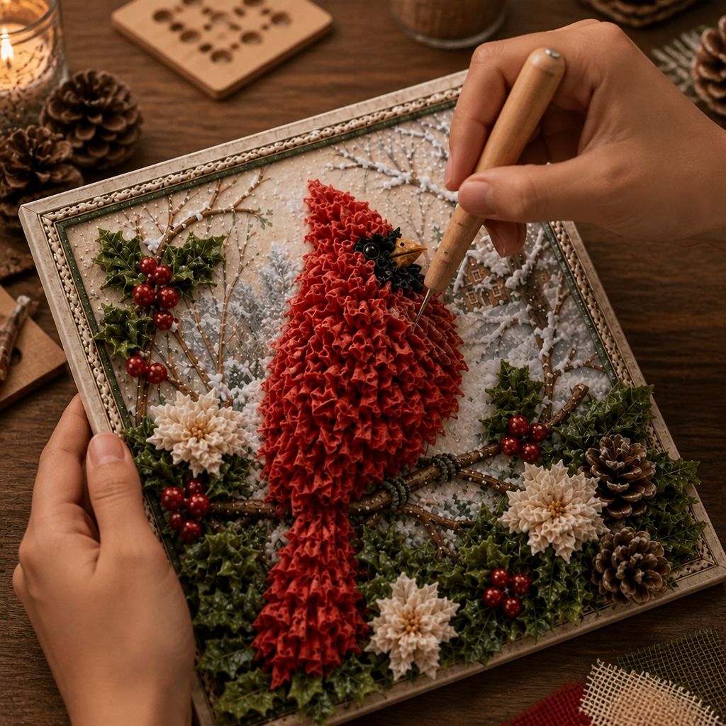 Vorgestanztes 3D-Weihnachtsgarnkunst-Set