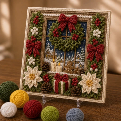 Vorgestanztes 3D-Weihnachtsgarnkunst-Set