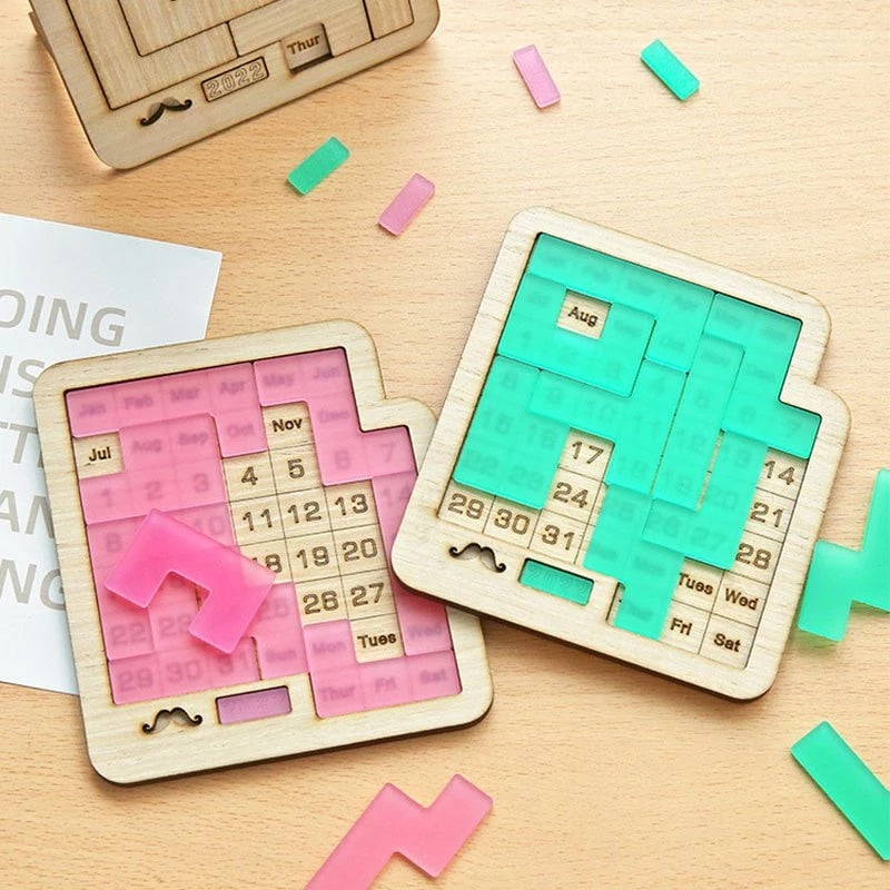 Ewiger Kalender Holzpuzzle-Spiel