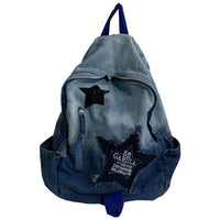 Jeans-Schultasche mit Stern-Applikation für den täglichen Gebrauch