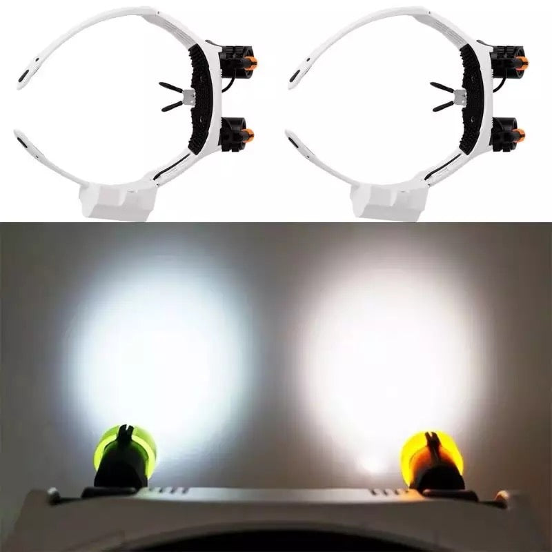 Kopflupe Juwelier-Lupenbrille mit 8 Linsen und LED-Beleuchtung