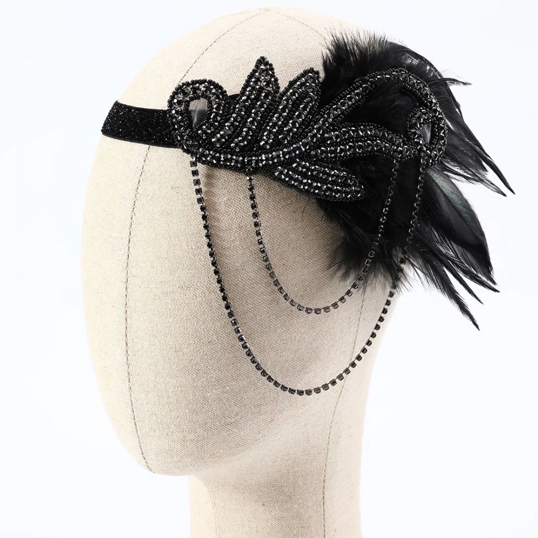 Schwarzes 1920er-Jahre Accessoire-Set