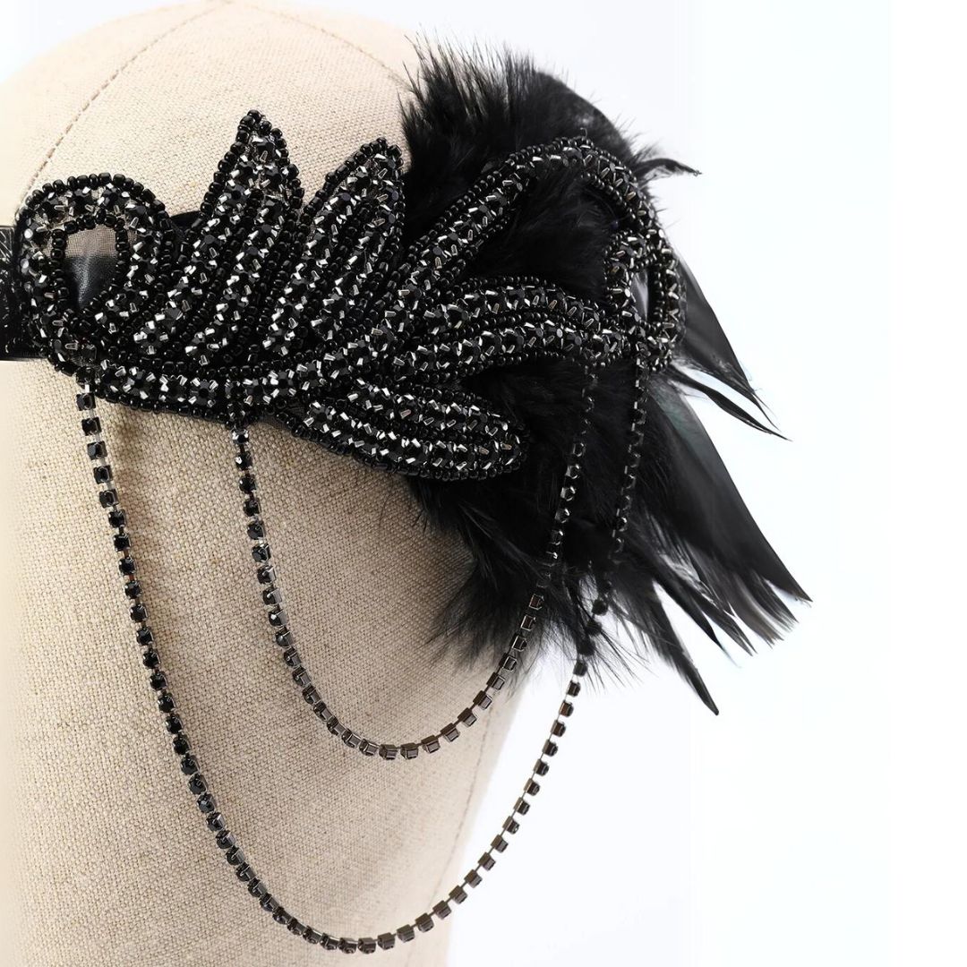 Schwarzes 1920er-Jahre Accessoire-Set