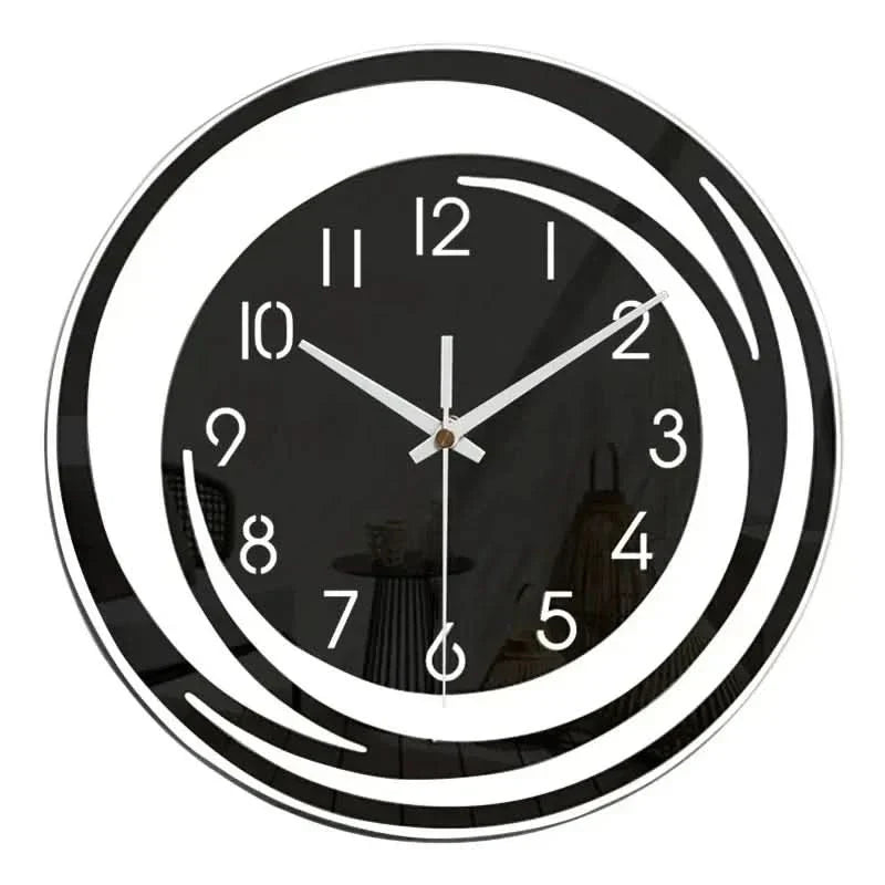 Schwarze Acryl-Wanduhr – Skandinavisches modernes Design