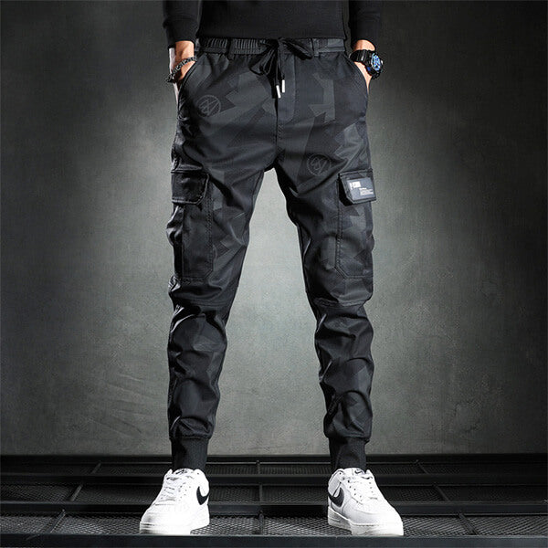 Schwarze Cargohose im Streetwear-Stil mit bequemer Passform