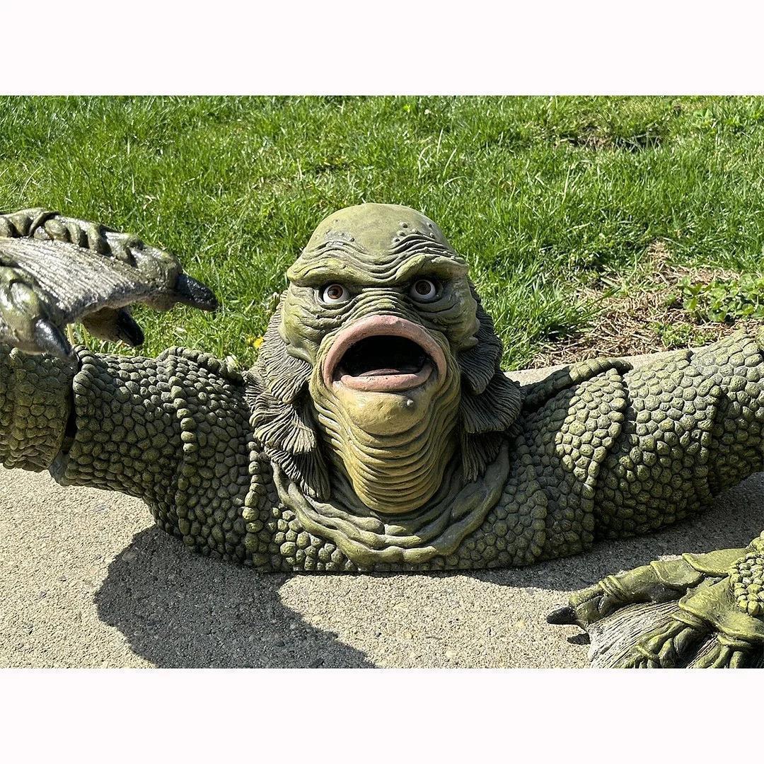 Schrecken vom Amazonas Statue – Garten- und Aussendekoration, Halloween-Monsterfigur