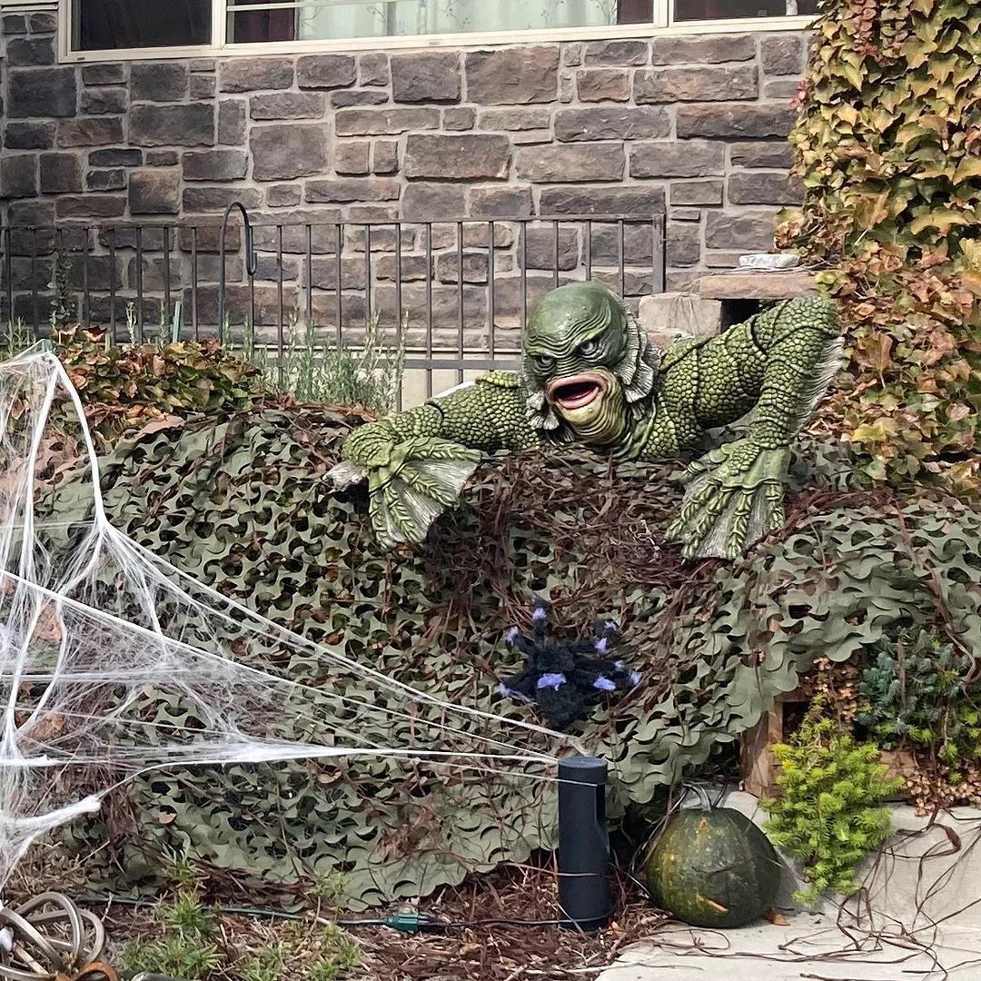 Schrecken vom Amazonas Statue – Garten- und Aussendekoration, Halloween-Monsterfigur