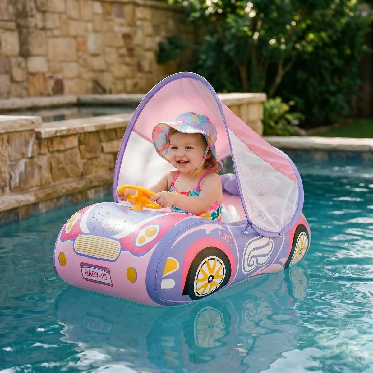 Aufblasbarer Schwimmring in Autoform