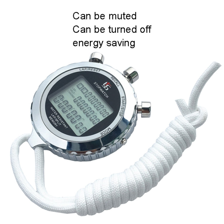 Metall-Stoppuhr mit 3-zeiligem Display für Lauftraining, elektronischer Timer, Modell: YS-5100 100 Speicher