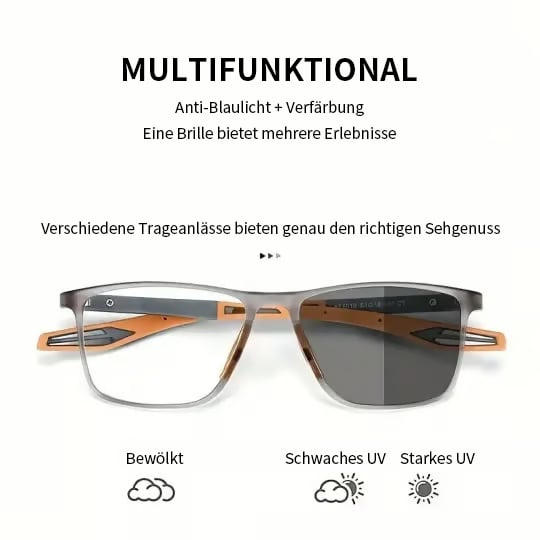 Selbsttönende Bifokalbrille | Stilvolle adaptive Gläser