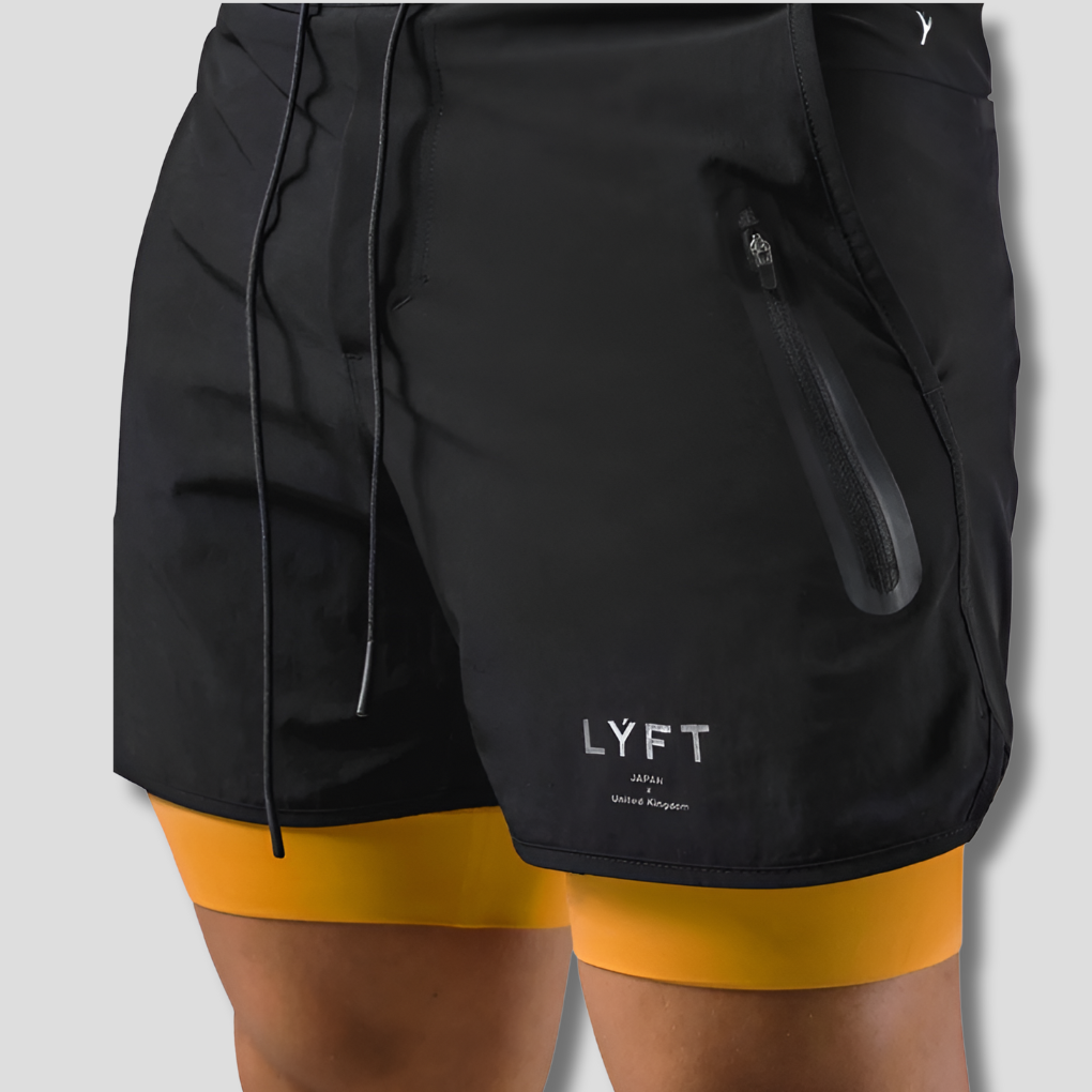Herren 2-in-1 Laufhose mit Kompressions-Innenhose